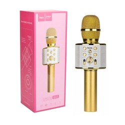 Hoco Karaoke Microphone BK3 Cool Sound with KTV Reverberation Effect 1800mAh Gold Hoco Karaoke Microphone BK3 Cool Sound with KTV Reverberation Effect 1800mAh Gold